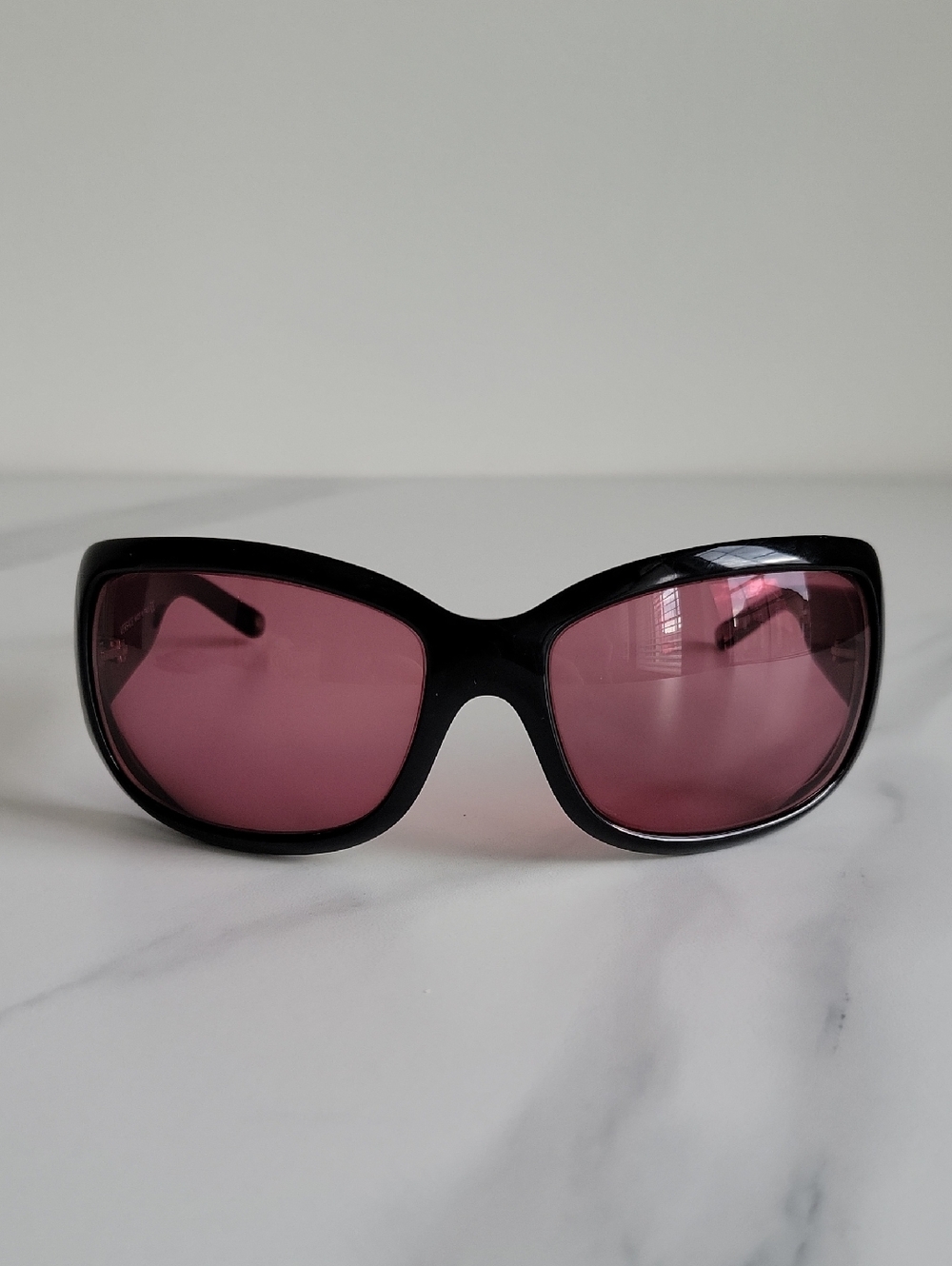 Versace 4132-B  Black Frame Sunglasses with Pink Lenses